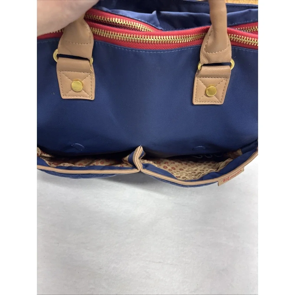 Maman New York Diaper Bag Navy Blue/ Beige Quilted Shoulder Bag Messenger Look